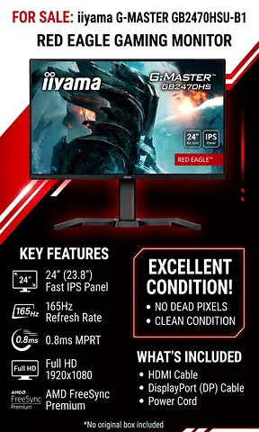 iiyama G-MASTER GB2470HSU-B1 24" 165hz Gaming Monitor - Excellent Condition