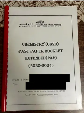 IGCSE CHEMISTRY PAST PAPER BOOKLET