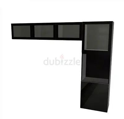 IKEA Wall Cabinet with Glass Doors & Light