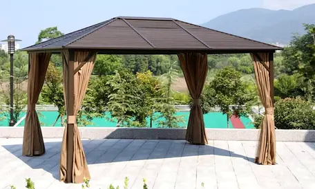 3×4m Outdoor Metal Gazebo with Curtains — brand new