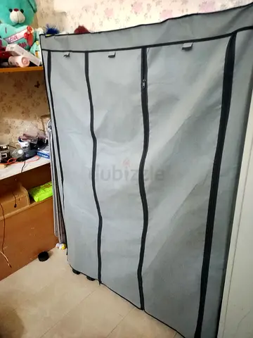 Portable Fabric Wardrobe / Closet Organizer - Light Grey, Good Condition