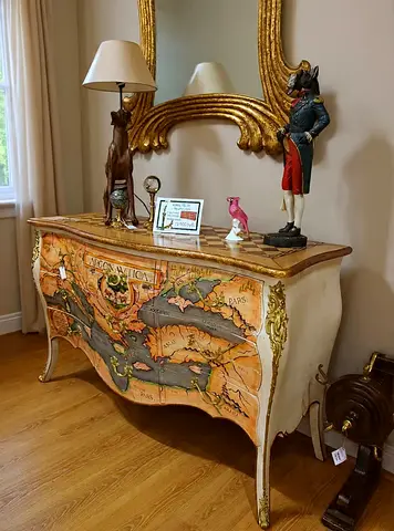 Atelier Monceau Argonautica map chest of drawers side cabinet table sideboard solide wood