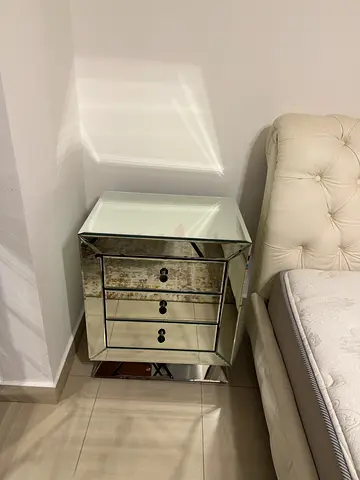 Mirrored 2-Drawer Bedside Table / Nightstand