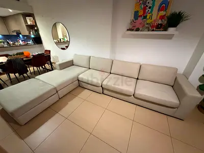 Large modular L shaped sofa with storage