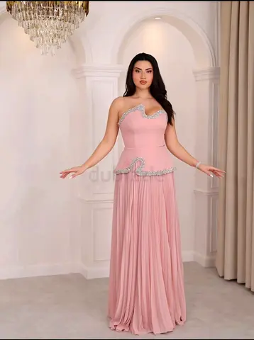 Pink Embellished One-Shoulder Formal Dress, 38.39.40.41 S.m.l.xl