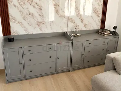 Set of 2 grey sideboard cabinets in excellent condition