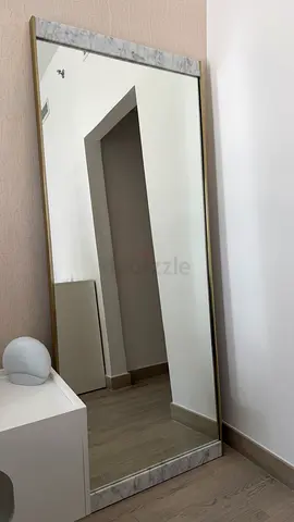 West Elm Marble & Brass Floor Leaning Mirror