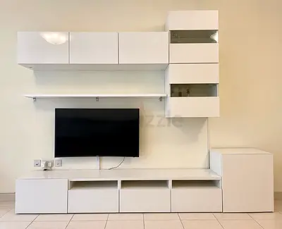 White Modular Wall Entertainment Unit - Modern TV Cabinet and Storage