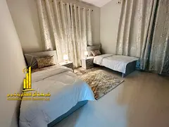 Furnished two-bedroom apartment for monthly rent in Ajman Corniche. Includes utilities, internet, an