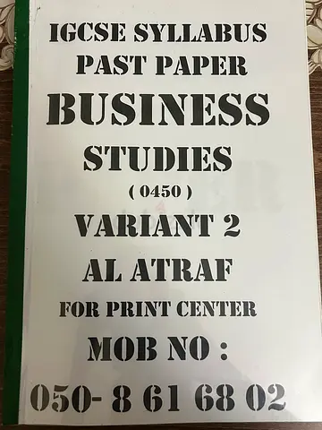 IGCSE BUSINESS STUDIES PAST PAPER BOOKLET