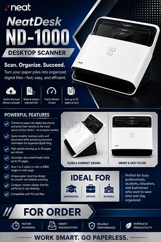 NeatDesk ND-1000 Desktop Document Scanner - Good Working Condition