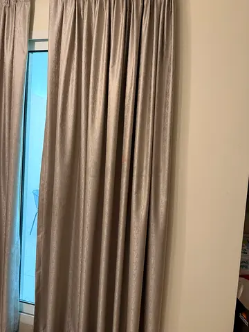 Silver blackout curtains - pair, good condition