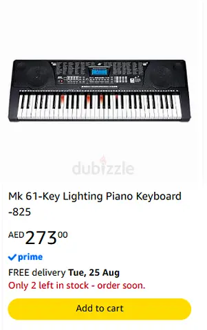 Guiding Lighting 61-Key Portable Electronic Keyboard with Built-in Speakers (MK-825)