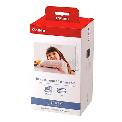 Canon Selphy CP1500 Compact Photo Printer - Portable Wireless Bundle w/Canon KP-108 Color Ink Paper