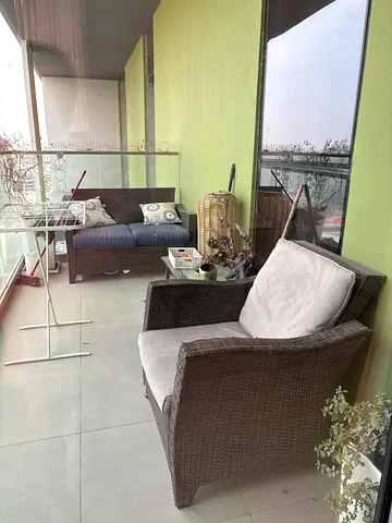 Outdoor Wicker Armchair with Cushions — Good Condition