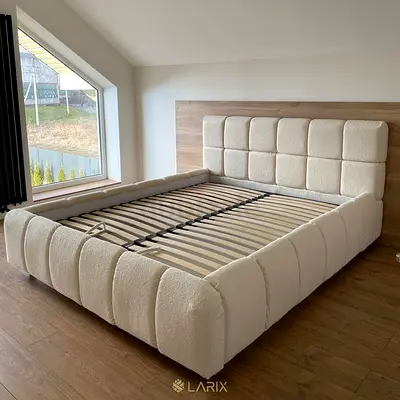 Modern Upholstered Bed Frame Slatted Base with out matters