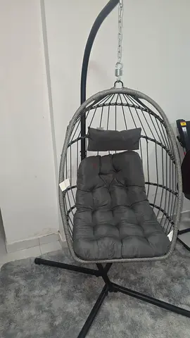 Hanging Egg Chair with Cushions - Grey - warranty available
