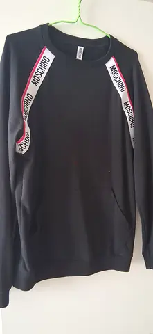 Black Moschino logo tape sweatshirt - size unknown, good condition