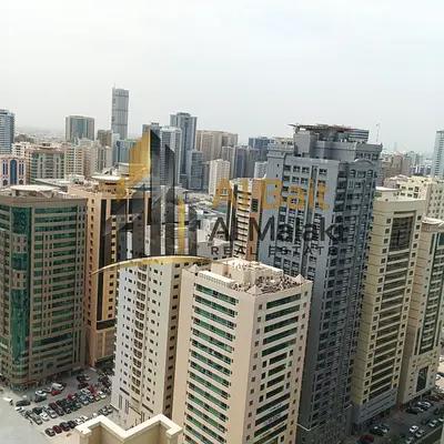 Spacious 1-Bedroom Apartment for Annual Rent in Al Taawun with Open View, 2 Bathrooms, Comfortable Living Room, Gym and Swimming Pool Facilities Avail