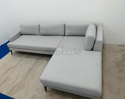 West elm light grey sectional sofa