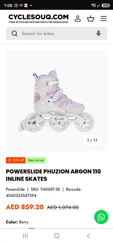 Powerslide 3 wheeler Phuzion Argon 110 Inline Skates