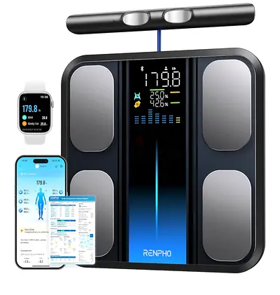 Renpho Bluetooth Body Fat Scale with Body Composition & App Sync (Black)