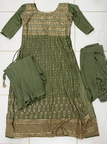 Dress - Long kurthi pyjama 3 pic set size 2XL