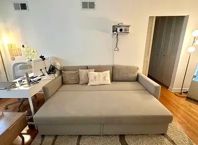 Comfortable Modern beige Sofa Bed