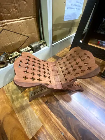 Hand-carved wooden foldable book stand