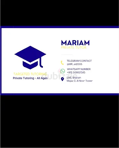 📚 Teacher Mariam | Private Tutor المعلمة مريم | معلمة