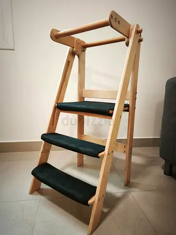 Learning Tower with Safety Curtain and Folding Ladder, Birch Plywood Construction from Brand Bubaka