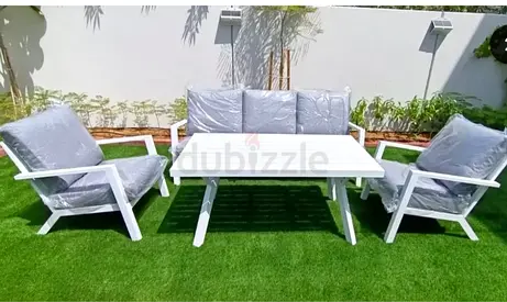 White Outdoor 4-Seater Sofa Set with Coffee Table - brand new