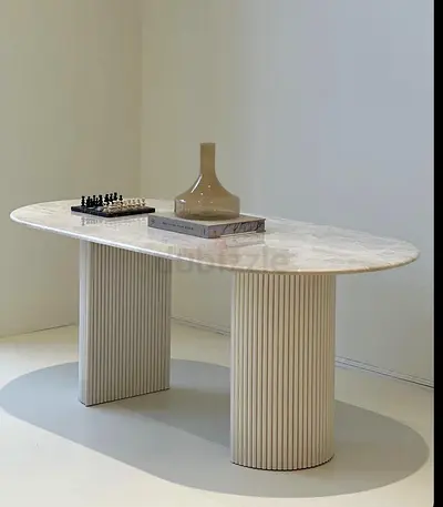 Stylish Modern Dining Table with Elegant Marble Finish