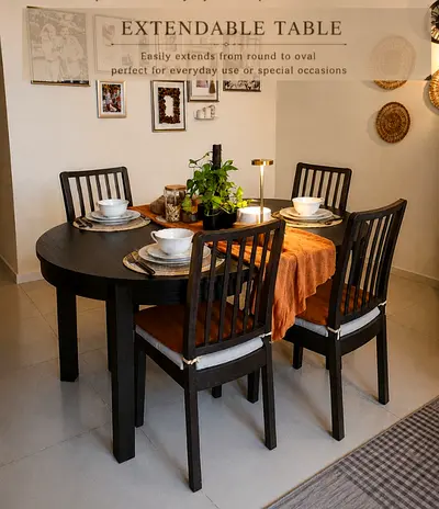Extendable DINING TABLE Set IKEA BJURSTA | 4 EKEDALEN Chairs + FREE Accessories✨️