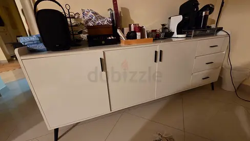 White modern sideboard / credenza - good condition