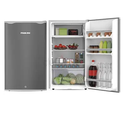 Compact Single-Door Mini Fridge (Nikai) – Grey, Small Freezer Compartment