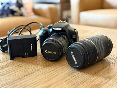 Canon EOS 1100D DSLR with 18-55mm & 75-300mm lenses + charger