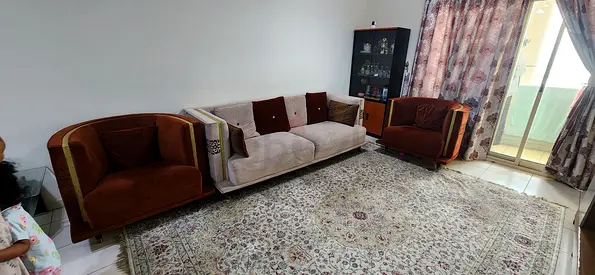 3-seater Sofa with Two Armchairs and Large Oriental Rug from Danube - Good Condition