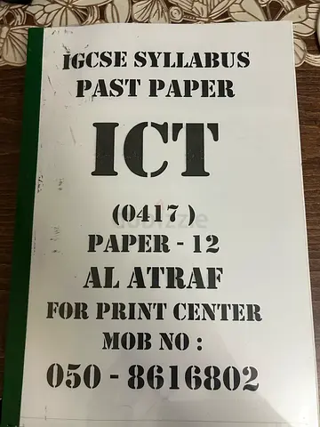 IGCSE ICT PAST PAPER BOOKLET