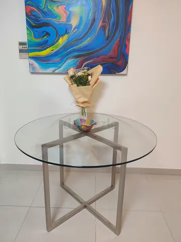 Glass dining table
