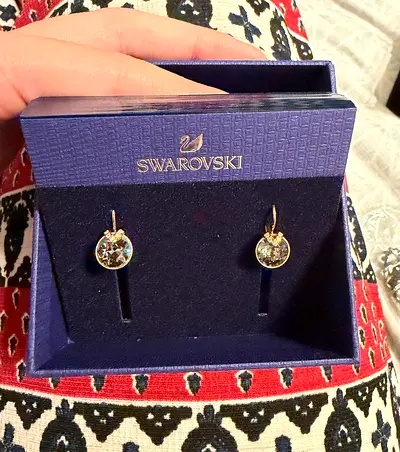 Swarovski crystal drop earrings in original box