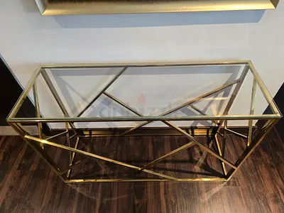 Gold Abstract Console Table