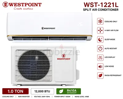 Westpoint WST-1221L 1.0 Ton Split AC (12,000 BTU) - Cooling Only