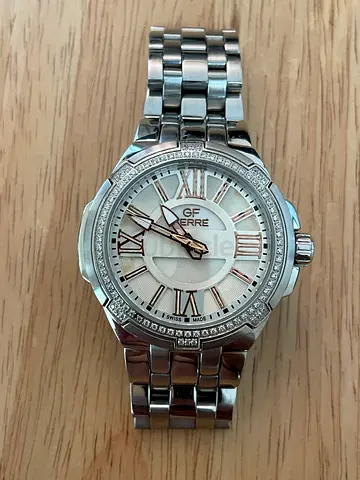 GT Ferré stainless steel men watch with crystal bezel