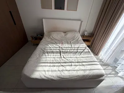 Queen size bed and cot