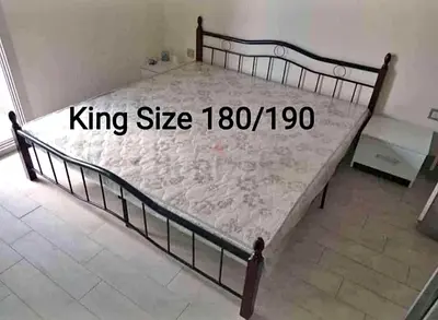 Brand-new Wooden Steel King size Bed With Mattress Available