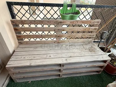 Handmade Wooden Pallet Garden Benches (Set of 2) | Outdoor Patio Seating | 200 AED