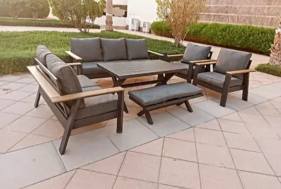 Outdoor 7-piece Patio Sofa Set with Cushions and Coffee Table