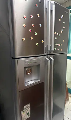 Hitachi 4-door Stainless Steel Fridge with Water Dispenser - Good Condition