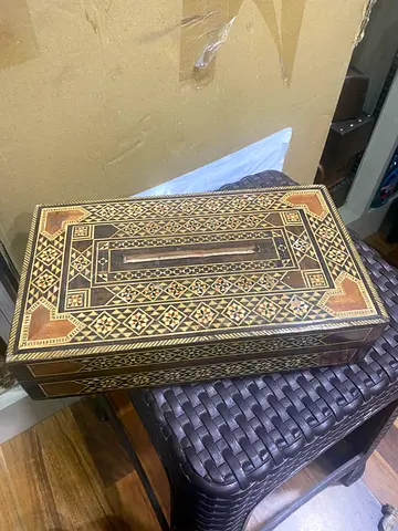 Handcrafted wooden box mosaic 30cm length